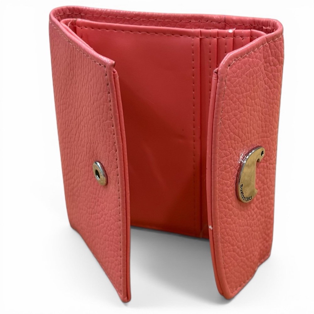 Buxton 1898 Trifold Mini Wallet Coral Pink Leather Compact - Picture 8 of 11